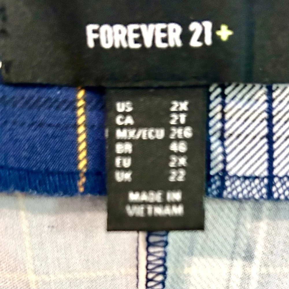 (NWOT) Forever 21 Blue and Yellow Plaid Dress - Picture 6 of 6